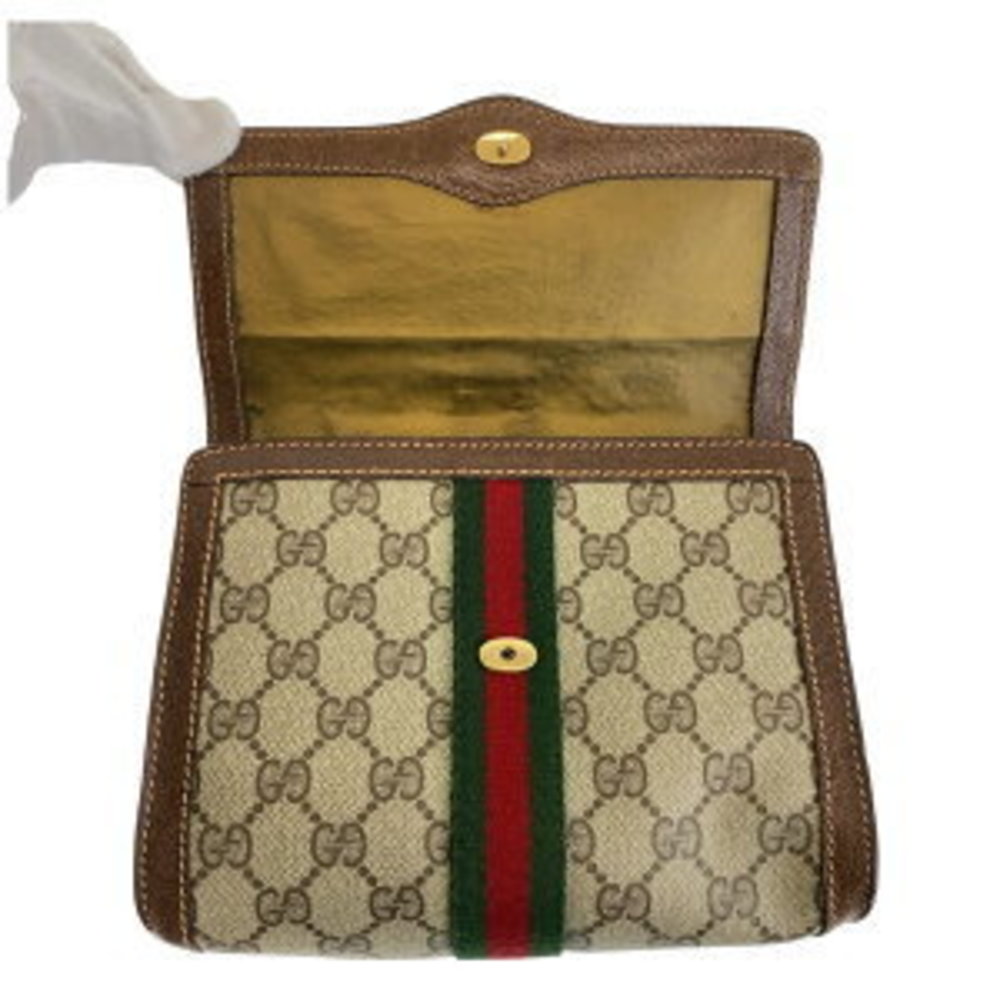 Gucci Sherry Line Interlocking Brown Leather Clut… - image 7